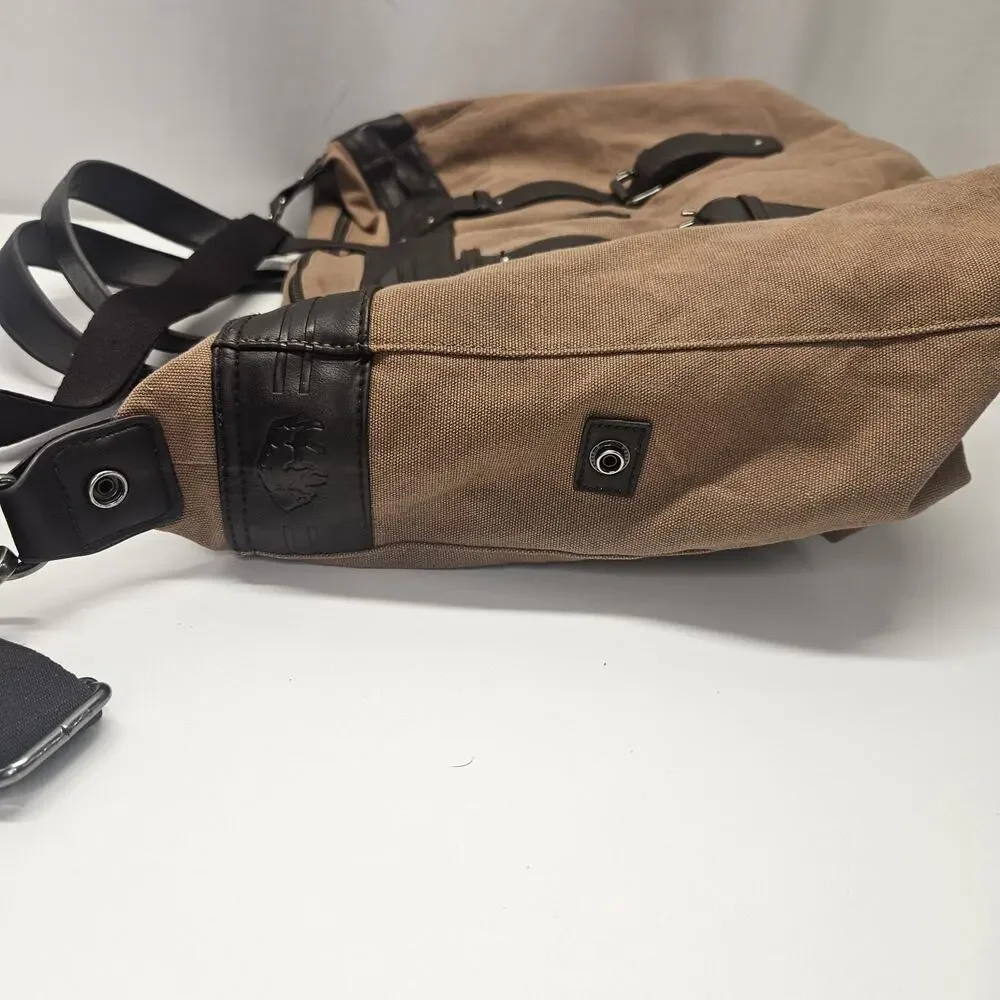 Buffalo David Bitton Tan Canvas Duffel with Black Trim